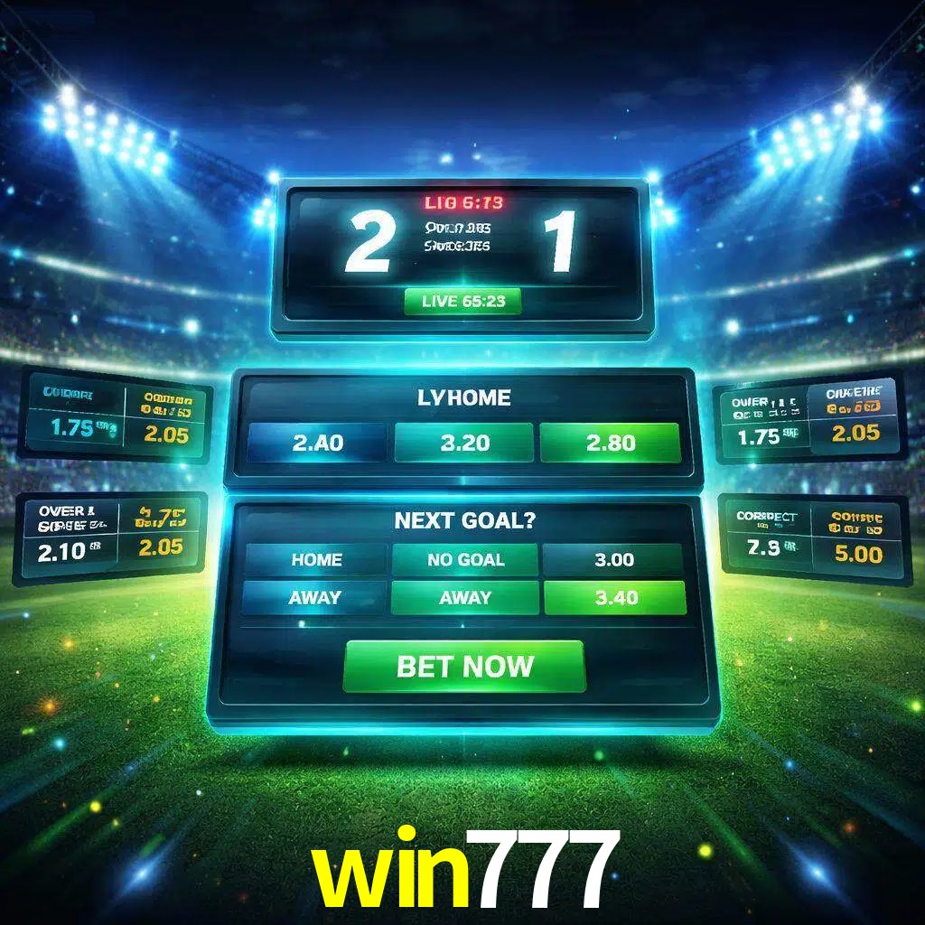 Vista de apuestas en vivo win777 durante un partido en curso